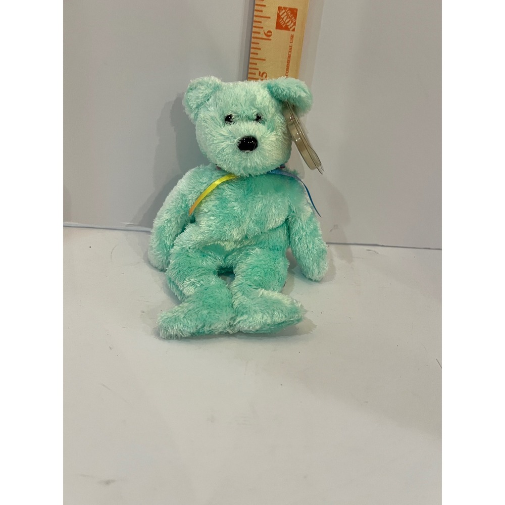 Ty Beanie Baby Sherbet Bear Mint Green Plush 2002 Collectible with Tags 8.5 inch